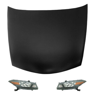 Replace® - 3-Piece Kit (Driver and Passenger Side Headlights, Hood Panel) (Value Line)