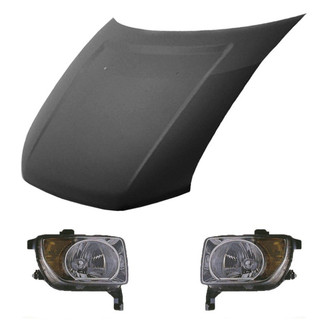 Replace® - 3-Piece Kit (Driver and Passenger Side Headlights, Hood Panel) (Value Line)