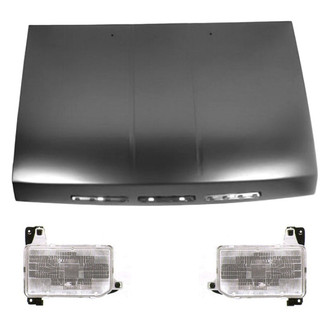 Replace® - 3-Piece Kit (Driver and Passenger Side Headlights, Hood Panel) (Value Line)