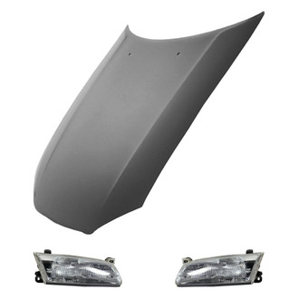 Replace® - 3-Piece Kit (Driver and Passenger Side Headlights, Hood Panel) (Value Line)