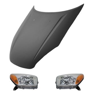 Replace® BNDL-215900 - 3-Piece Kit (Driver and Passenger Side Headlights, Hood Panel) (Value Line)