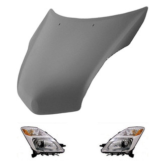 Replace® - 3-Piece Kit (Driver and Passenger Side Headlights, Hood Panel)