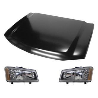 Replace® - 3-Piece Kit (Driver and Passenger Side Headlights, Hood Panel) (Value Line)