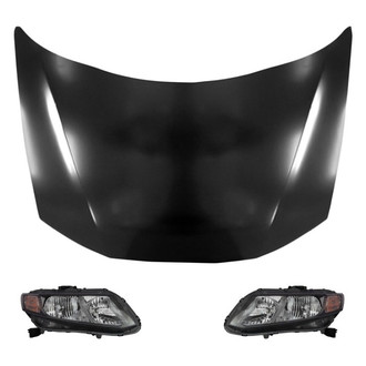 Replace® - 3-Piece Kit (Driver and Passenger Side Headlights, Hood Panel) (Value Line)