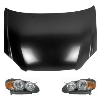 Replace® - 3-Piece Kit (Driver and Passenger Side Headlights, Hood Panel) (Value Line)