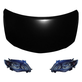 Replace® - 3-Piece Kit (Driver and Passenger Side Headlights, Hood Panel) (Value Line)
