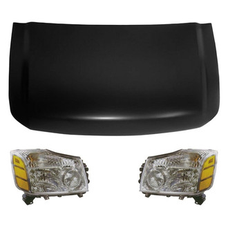 Replace® - 3-Piece Kit (Driver and Passenger Side Headlights, Hood Panel) (Value Line)