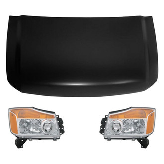 Replace® - 3-Piece Kit (Driver and Passenger Side Headlights, Hood Panel) (Value Line)