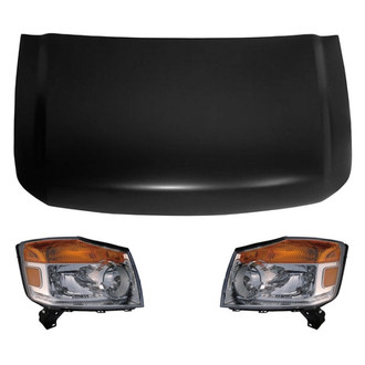 Replace® - 3-Piece Kit (Driver and Passenger Side Headlights, Hood Panel) (Value Line)
