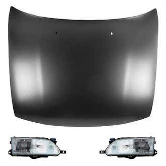 Replace® BNDL-215950 - 3-Piece Kit (Driver and Passenger Side Headlights, Hood Panel) (Value Line)