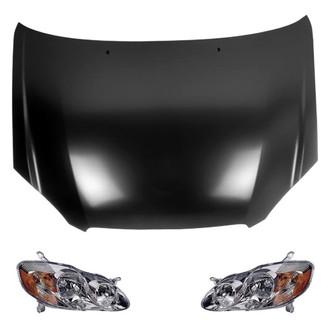Replace® - 3-Piece Kit (Driver and Passenger Side Headlights, Hood Panel) (Value Line)