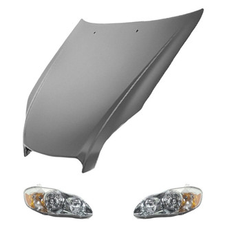 Replace® - 3-Piece Kit (Driver and Passenger Side Headlights, Hood Panel) (Value Line)