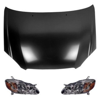 Replace® - 3-Piece Kit (Driver and Passenger Side Headlights, Hood Panel) (Value Line)