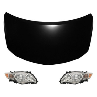 Replace® - 3-Piece Kit (Driver and Passenger Side Headlights, Hood Panel) (Value Line)