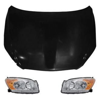 Replace® BNDL-215963 - 3-Piece Kit (Driver and Passenger Side Headlights, Hood Panel) (Value Line)