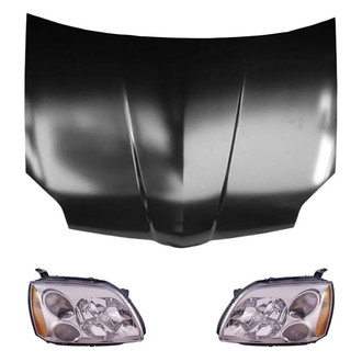Replace® - 3-Piece Kit (Driver and Passenger Side Headlights, Hood Panel) (Value Line)
