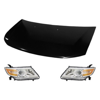 Replace® - 3-Piece Kit (Driver and Passenger Side Headlights, Hood Panel) (Value Line)