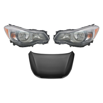 Replace® - 3-Piece Kit (Driver and Passenger Side Headlights, Hood Panel) (Value Line)