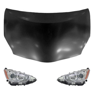 Replace® - 3-Piece Kit (Driver and Passenger Side Headlights, Hood Panel) (Value Line)