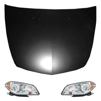 Replace® - 3-Piece Kit (Driver and Passenger Side Headlights, Hood Panel) (Value Line)