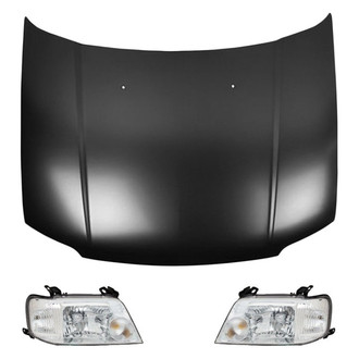Replace® - 3-Piece Kit (Driver and Passenger Side Headlights, Hood Panel) (Value Line)