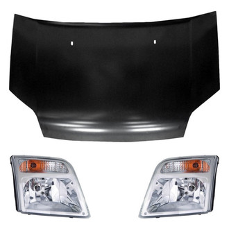 Replace® BNDL-216034 - 3-Piece Kit (Driver and Passenger Side Headlights, Hood Panel) (Value Line)