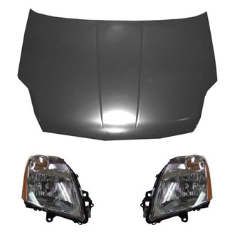 Replace® BNDL-216036 - 3-Piece Kit (Driver and Passenger Side Headlights, Hood Panel) (Value Line)