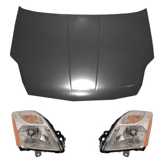 Replace® - 3-Piece Kit (Driver and Passenger Side Headlights, Hood Panel) (Value Line)