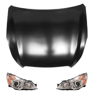 Replace® BNDL-216045 - 3-Piece Kit (Driver and Passenger Side Headlights, Hood Panel) (Value Line)