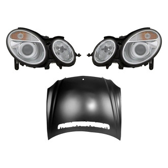 Replace® - 3-Piece Kit (Driver and Passenger Side Headlights, Hood Panel) (Value Line)