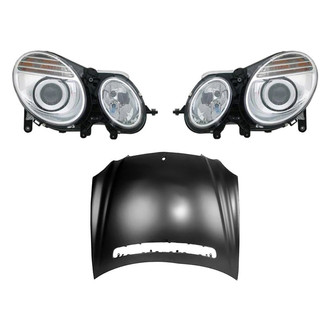 Replace® BNDL-216052 - 3-Piece Kit (Driver and Passenger Side Headlights, Hood Panel) (Value Line)