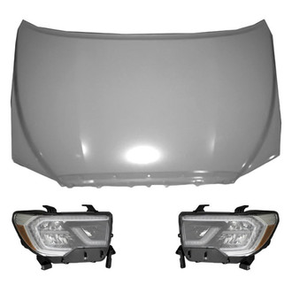 Replace® - 3-Piece Kit (Driver and Passenger Side Headlights, Hood Panel) (Value Line)