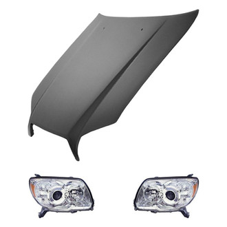 Replace® - 3-Piece Kit (Driver and Passenger Side Headlights, Hood Panel) (Value Line)