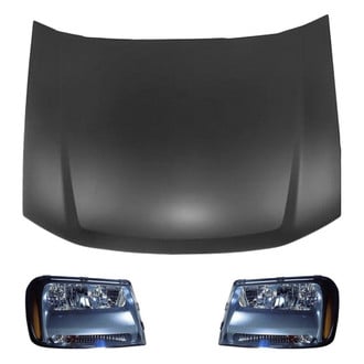 Replace® - 3-Piece Kit (Driver and Passenger Side Headlights, Hood Panel) (Value Line)