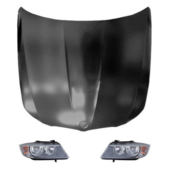 Replace® - 3-Piece Kit (Driver and Passenger Side Headlights, Hood Panel) (Value Line)