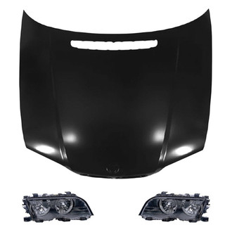 Replace® - 3-Piece Kit (Driver and Passenger Side Headlights, Hood Panel) (Value Line)