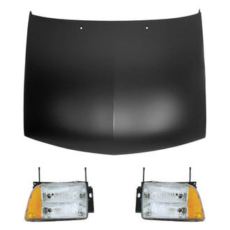 Replace® - 3-Piece Kit (Driver and Passenger Side Headlights, Hood Panel) (Value Line)