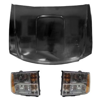 Replace® - 3-Piece Kit (Driver and Passenger Side Headlights, Hood Panel) (Value Line)