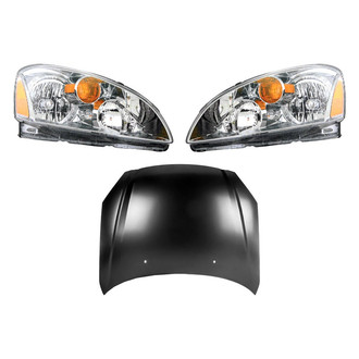 Replace® - 3-Piece Kit (Driver and Passenger Side Headlights, Hood Panel) (Value Line)