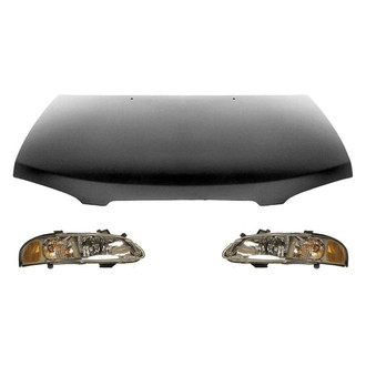 Replace® BNDL-216126 - 3-Piece Kit (Driver and Passenger Side Headlights, Hood Panel) (Value Line)