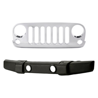 Replace® - 2-Piece (Front Bumper Cover, Grille) (Standard Line)