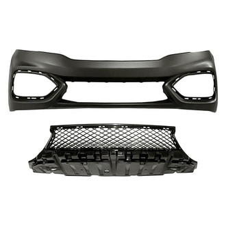 Replace® - 2-Piece (Front Bumper Cover, Front Bumper Grille) (CAPA Certified)