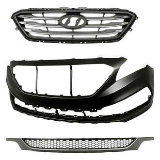 Replace® - 3-Piece (Front Bumper Cover, Grille, Front Bumper Grille) (Standard Line)