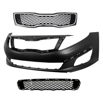 Replace® - 3-Piece (Front Bumper Cover, Grille, Front Bumper Grille) (Standard Line)