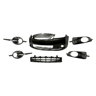 Replace® - 6-Piece (Front Bumper Cover, Front Lower Bumper Grille, Front Inner and Outer Fog Light Hole Molding, Front Inner and Outer Fog Light Bezel) (Standard Line)