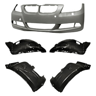Replace® - 5-Piece (Front Bumper Cover, Front Driver and Passenger Side Fender Liner Front Section, Front Driver and Passenger Side Fender Liner Rear Section) (Standard Line)