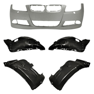 Replace® - 5-Piece (Front Bumper Cover, Front Driver and Passenger Side Fender Liner Front Section, Front Driver and Passenger Side Fender Liner Rear Section) (Standard Line)