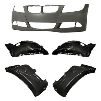 Replace® - 5-Piece (Front Bumper Cover, Front Driver and Passenger Side Fender Liner Front Section, Front Driver and Passenger Side Fender Liner Rear Section) (Standard Line)