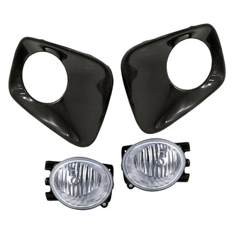 Replace® - 4-Piece (Driver and Passenger Side Fog Light Lens and Housing, Front Inner and Outer Fog Light Bezel) (Standard Line)