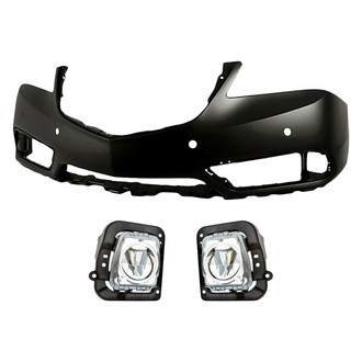 Replace® - 3-Piece (Front Bumper Cover, Driver and Passenger Side Fog Light) (Standard Line)